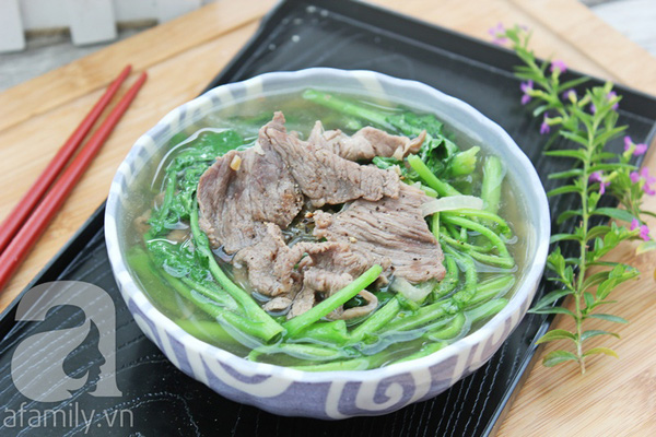 Canh cải xoong nấu thịt bò – Món ngon dễ làm