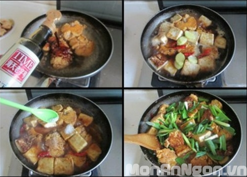 Cách làm món đậu phụ rim trứng cá 4